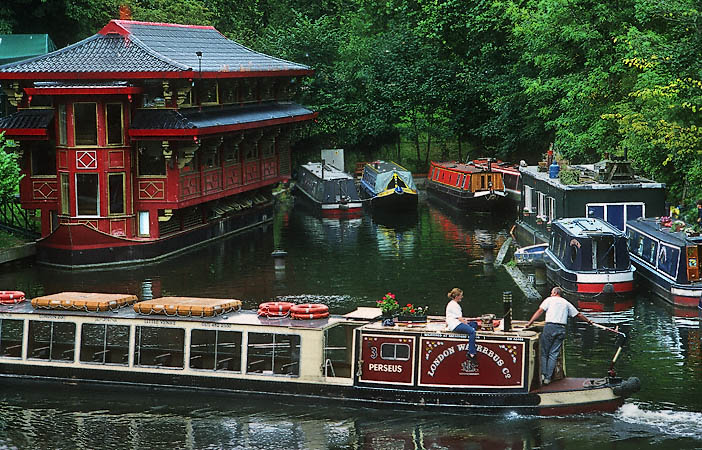 A Chinese restaurant boat in the Grand Union Canal.