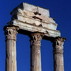 The Temple of Castor and Pollux in the Roman Forum.