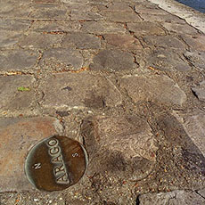 An Arago Plaque on the Right Bank of the Seine below the Louvre Museum.
