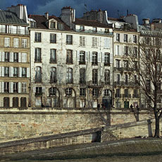 Four buildings above quai d’Orléans on île Saint-Louis.