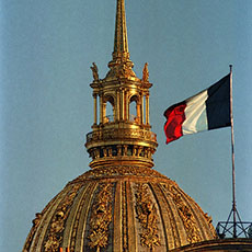The dome at the top of the Hôtel des Invalides.