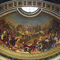 L’Histoire du Christianisme, une peinture au-dessus de l’autel de l’église de la Madeleine.