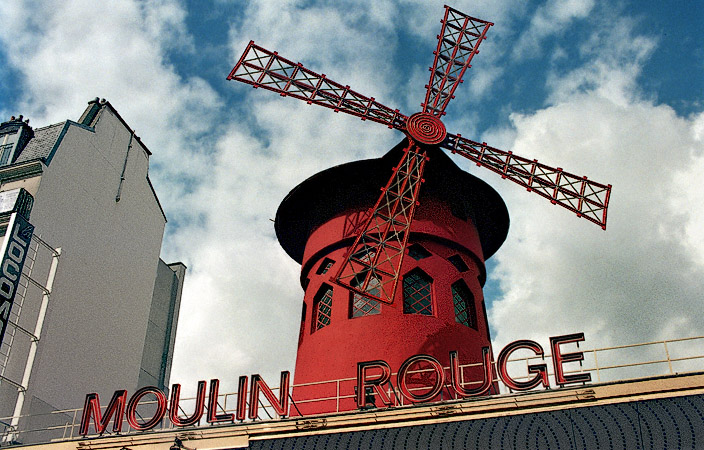 The Moulin Rouge on boulevard de Clichy.