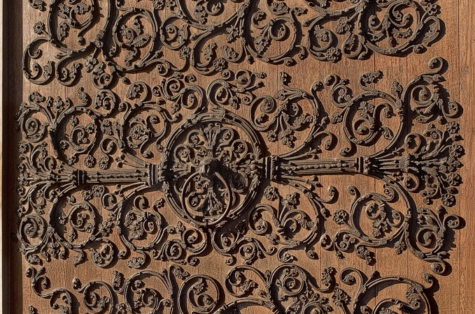 Wrought iron on Notre-Dame’s Portal of the Virgin.