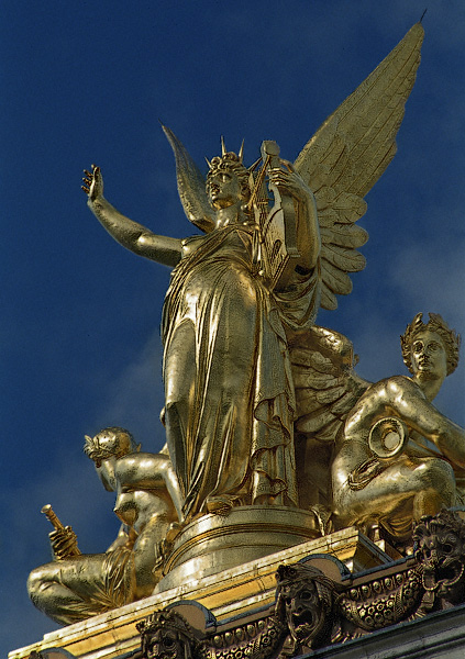 Harmony, a sculpture at the top of the Opéra Garnier.