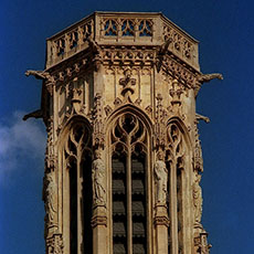 The bell tower of the first arrondissement’s town hall.