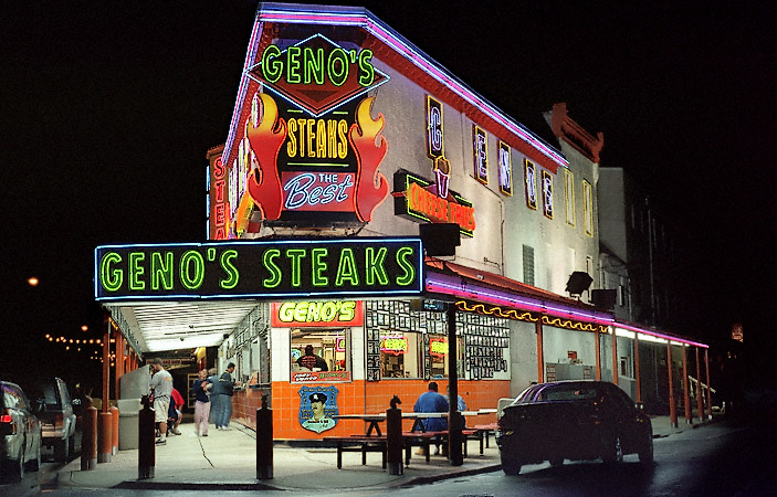 Geno’s Philly Cheese Steak Restaurant in Philadelphia.