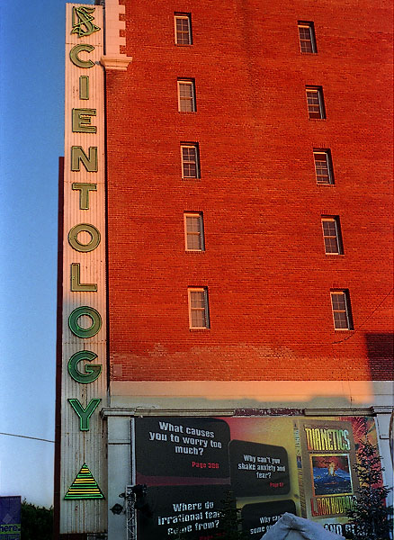 The Scientology building on Hollywood Boulevard.