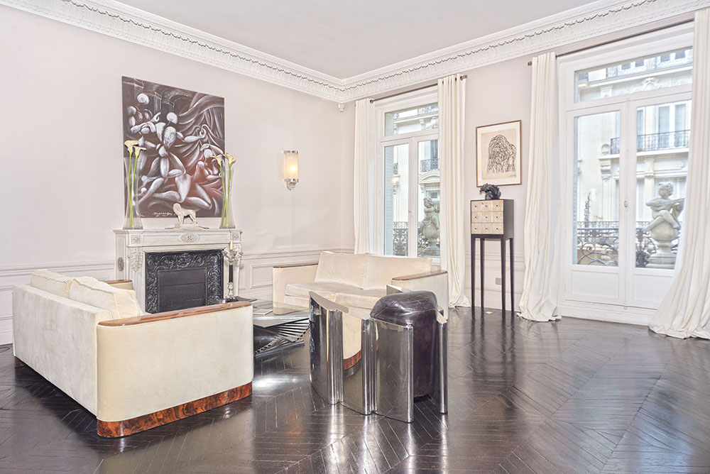 An apartment on rue Marbeuf in the eighth arrondissement of Paris.