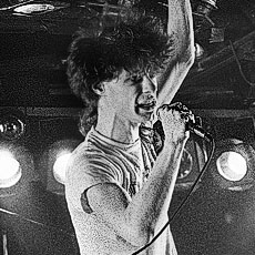 Jim Thirlwell of the band Foetus singing at the Rathskeller in Boston, 1985.