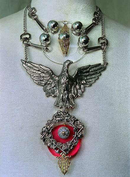 Jewelry by Rock ’n’ Roll Suicide: collar with a chrome eagle