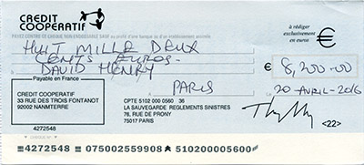 Receiving this check on the day it was written is highly suspect. Click to see this check in high resolution.