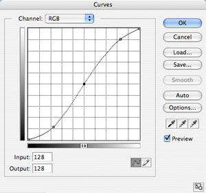 The “Curves” dialog box in Photoshop.