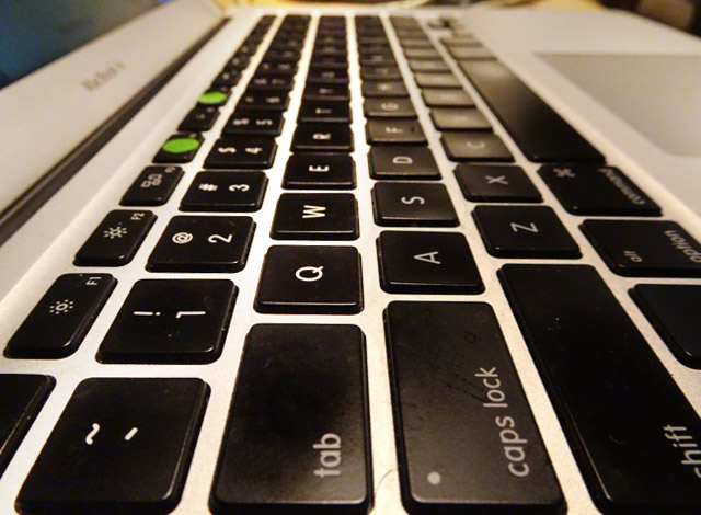 The keyboard of a 13-inch MacBook Air.