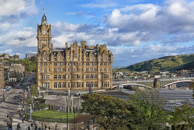 The skyline of Edinburgh seen from the Scott Monument.