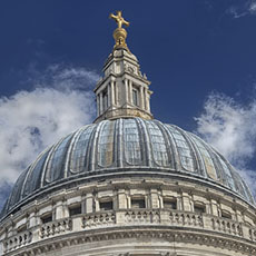 The dome of Saint Paul’s Cathedral in London.