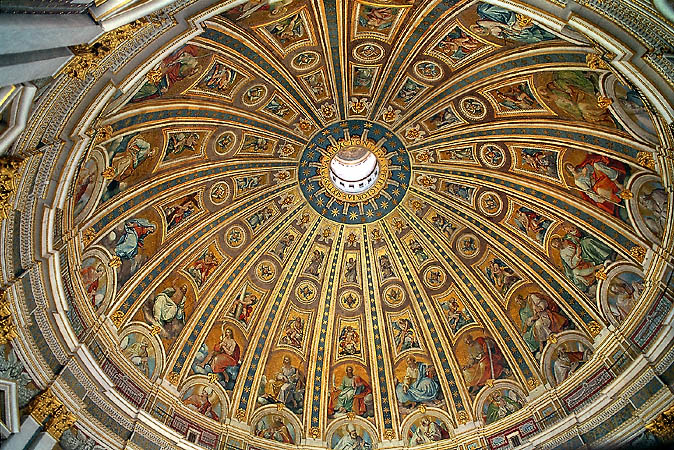 The ceiling of the dome of Saint Peter’s Basilica.