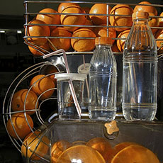 A fresh orange juice pressing machine on île Saint-Louis.