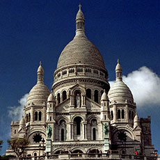 The main façade of Sacré-Cœur Basilica.