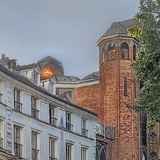 The main façade of Église Saint-Jean de Montmartre seen from place des  Abbesses