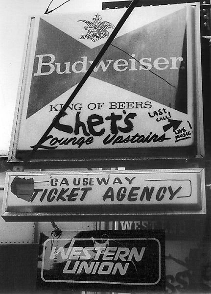 The sign of Chet’s Last Call Rock ’n’ Roll on Lancaster Street in Boston.