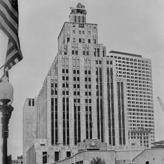 The New England Telephone building behind the Post Office Square garage in 1987.