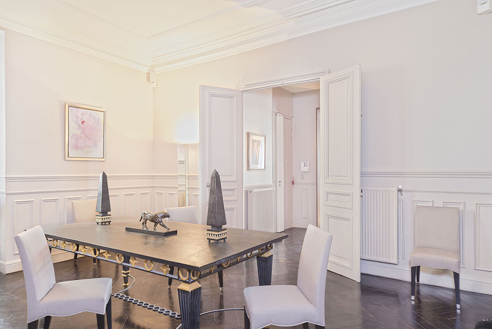 An apartment on rue Marbeuf in the eighth arrondissement of Paris.