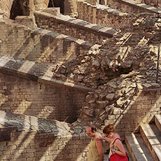 Steps and walkways inside the Roman arena in Arles.