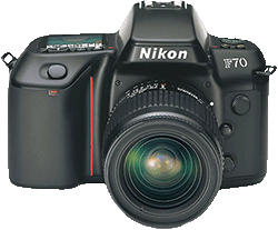 The Nikon F70, a mid range single lens reflex.
