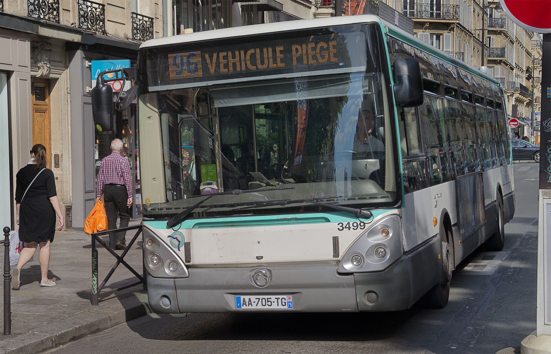 A boobytrapped RATP bus in Paris.